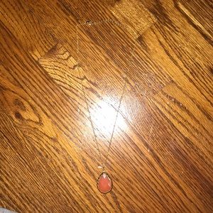 Orange Tear Drop Pendant Necklace